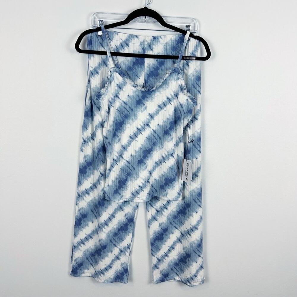 BearPaw Women's Blue and White Tie Dye Pajama Set Size Small